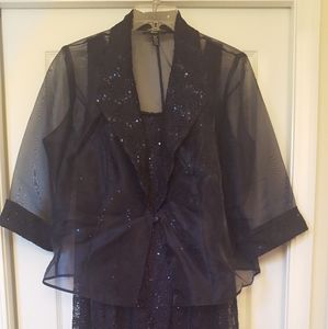 R&M Richards Navy Blue two-piece Dress 18w